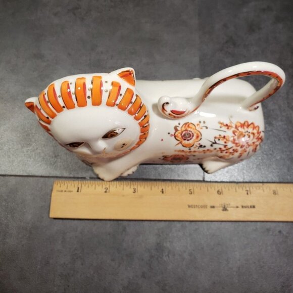 Anthropologie Lion Ceramic Covered Butter Dish Sergio Bustamante Style Design - Picture 2 of 11